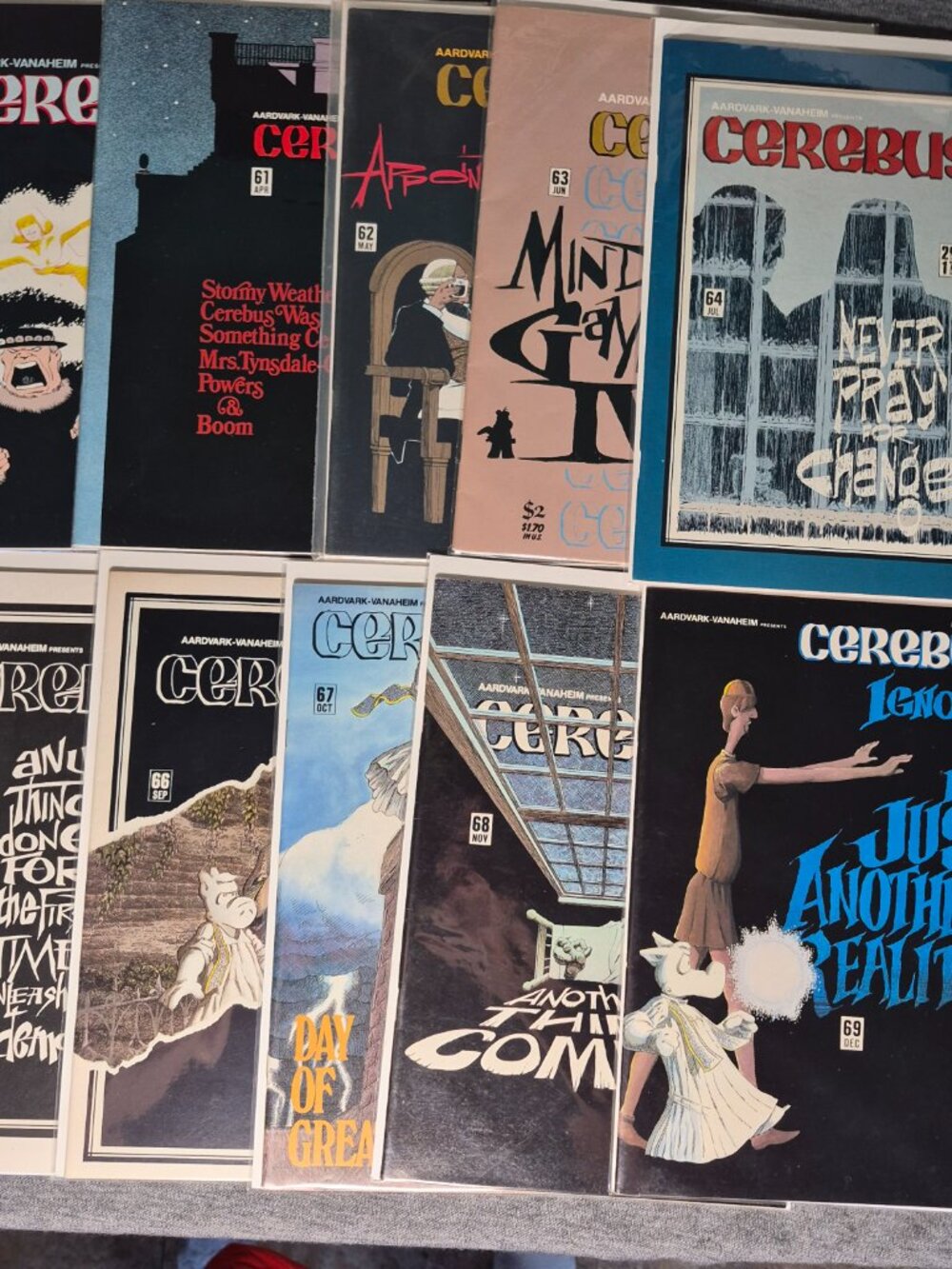 Cerebus the Aardvark Comics #60-69 Lot – Mid-1980s Dave Sim Graphic Novels  PMA